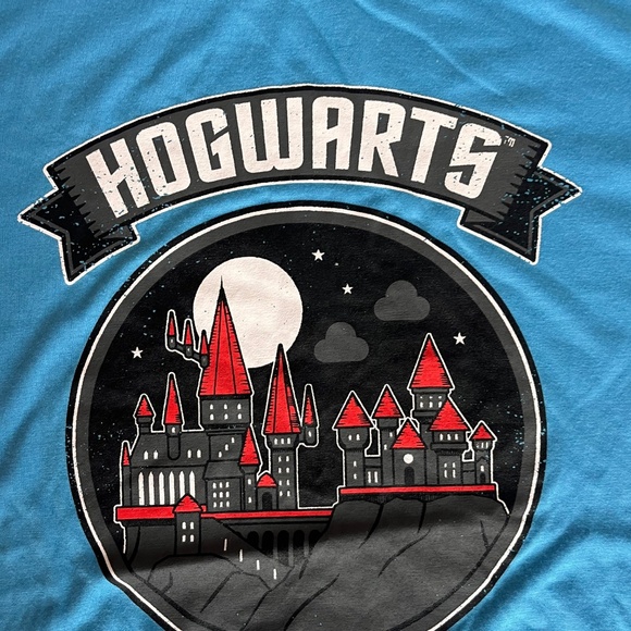 Harry Potter Official Tshirt Short Sleeve Large Hogwarts Blue - Picture 2 of 5